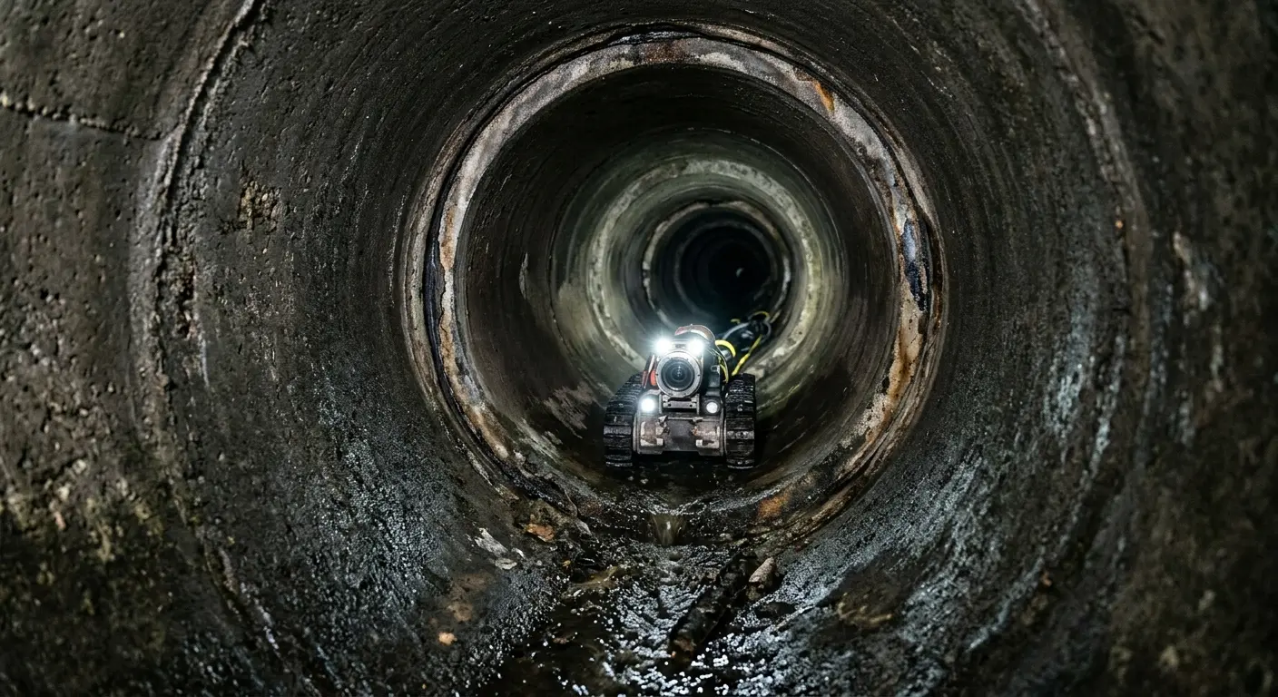 Robotic sewer camera inspecting pipe interior for Drain Snake Service in Pryor Creek